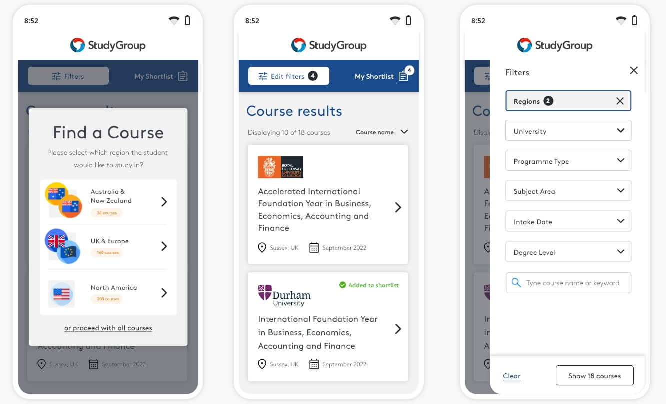 Helping agents select courses for their students at fairs and events - Process Image 1