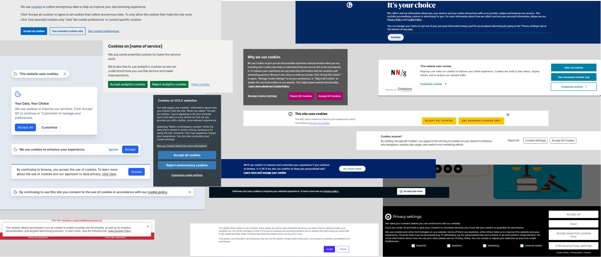 NSW cookie banner competitor audit