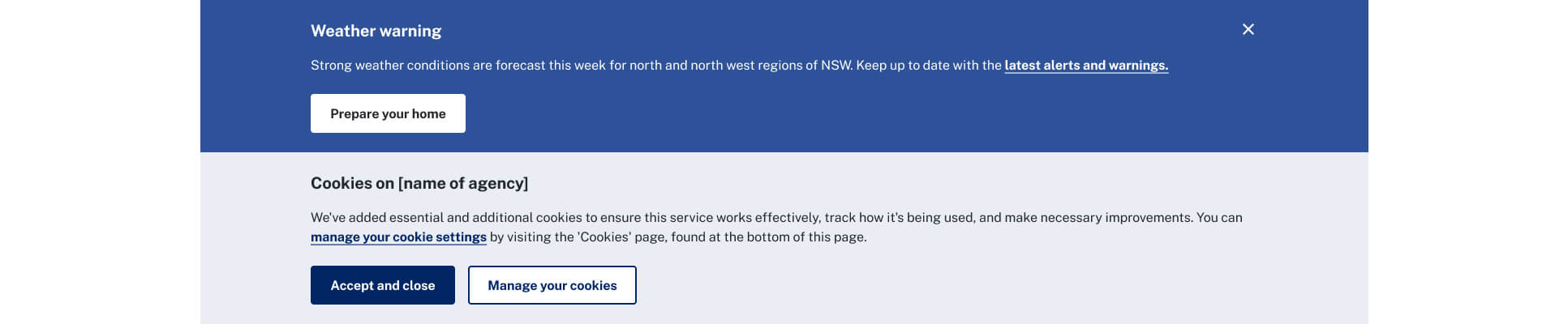 NSW cookie banner prototype